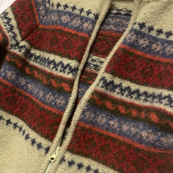 Vintage Paul Harris Nordic Fair Isle Shetland Wool Full Zip Sweater Sz S - Picture 10 of 16